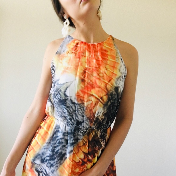 chinese dress ladies Sunkist Halter Maxi  Boutique by Mitty